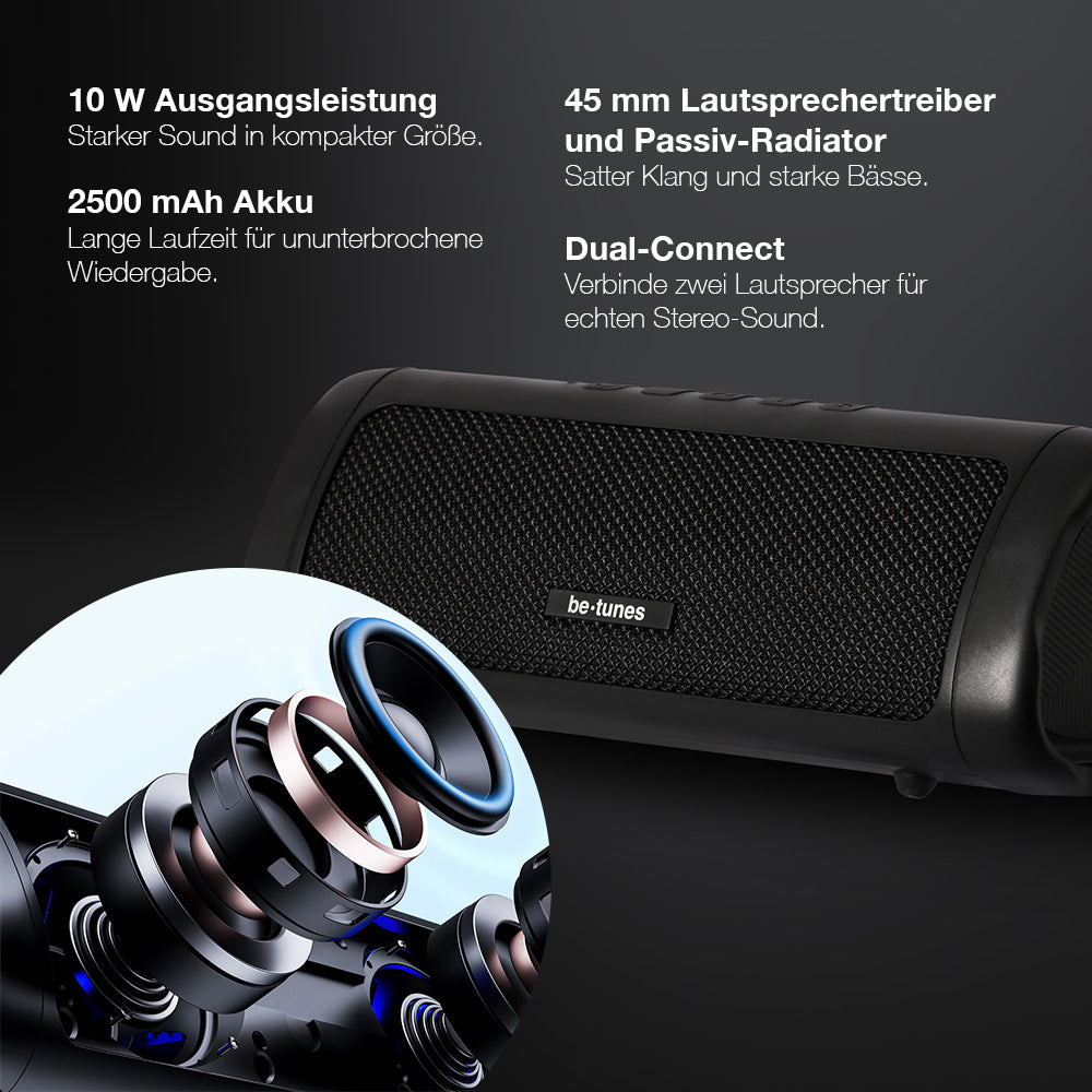 Be-Tunes Tragbarer Bluetooth Lautsprecher BT-S1